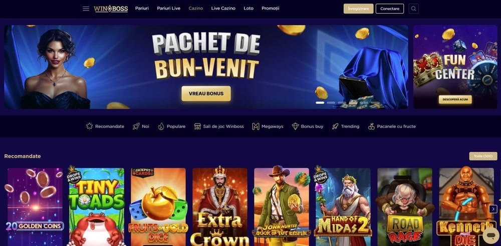 WinBoss Casino este o platformă de jocuri de noroc în creștere în România